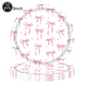 Lindos descartáveis para festa de aniversário, laço rosa para meninas e mulheres, decoração para chá de bebê, despedida de solteira, laço, pratos de papel, copos, suprimentos para festa