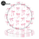 Lindos descartáveis para festa de aniversário, laço rosa para meninas e mulheres, decoração para chá de bebê, despedida de solteira, laço, pratos de papel, copos, suprimentos para festa