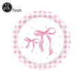 Lindos descartáveis para festa de aniversário, laço rosa para meninas e mulheres, decoração para chá de bebê, despedida de solteira, laço, pratos de papel, copos, suprimentos para festa
