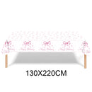 Lindos descartáveis para festa de aniversário, laço rosa para meninas e mulheres, decoração para chá de bebê, despedida de solteira, laço, pratos de papel, copos, suprimentos para festa