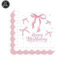 Lindos descartáveis para festa de aniversário, laço rosa para meninas e mulheres, decoração para chá de bebê, despedida de solteira, laço, pratos de papel, copos, suprimentos para festa