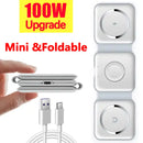 Carregador Sem Fio Dobrável 3 em 1 de 100W para iPhone 15 14 13 12 Pro Max, AirPods e iWatch, Estação de Carregamento Rápido Sem Fio.